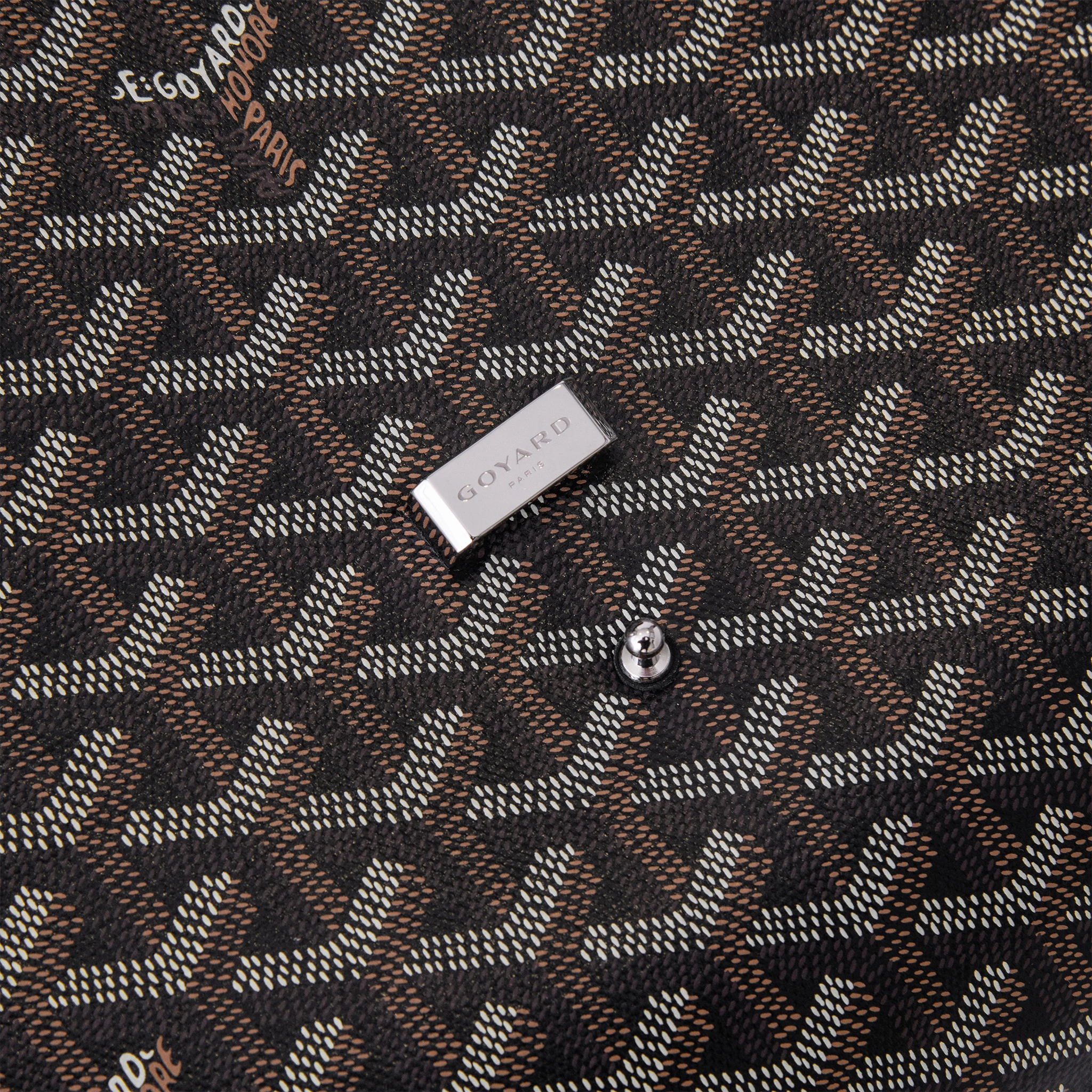 Close up of Image of Goyard Coursier Black Messenger Bag